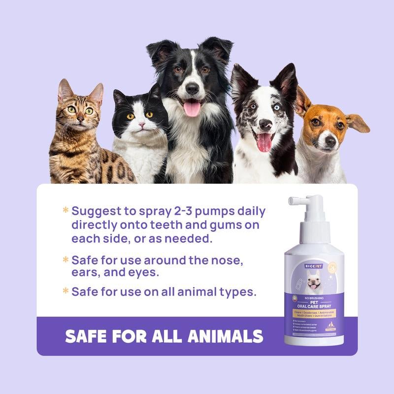 Spray Bucal para Perros y Gatos – Elimina el Mal Aliento y Cuida los Dientes de tu Mascota (150 ml)