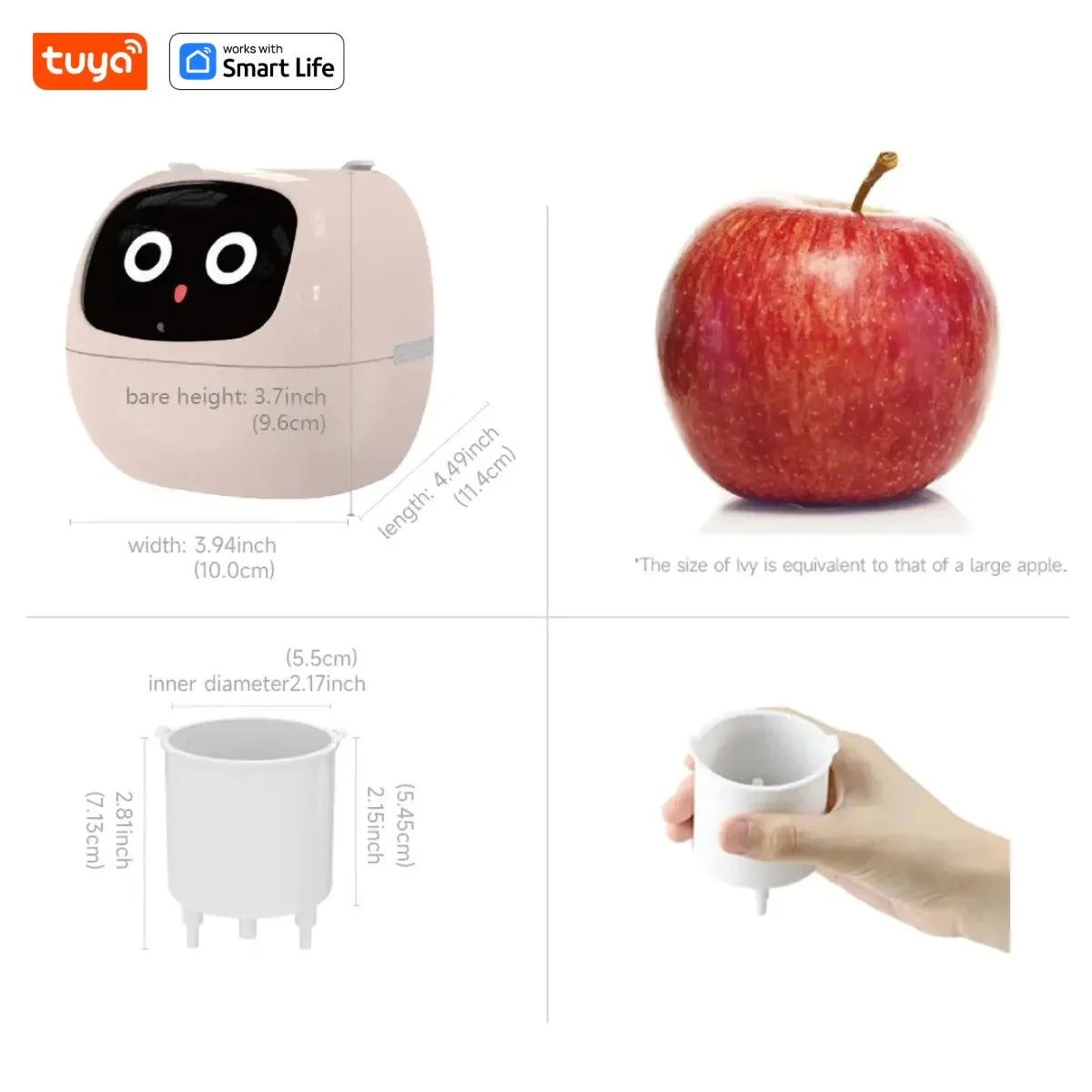 Tuya Ivy Smart Planter – Maceta inteligente con 7 sensores, chips AI y más de 49 expresiones para un cuidado de plantas fácil y divertido