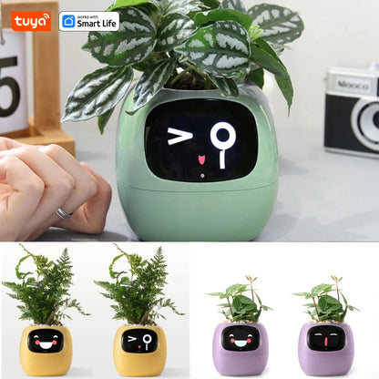 Tuya Ivy Smart Planter – Maceta inteligente con 7 sensores, chips AI y más de 49 expresiones para un cuidado de plantas fácil y divertido