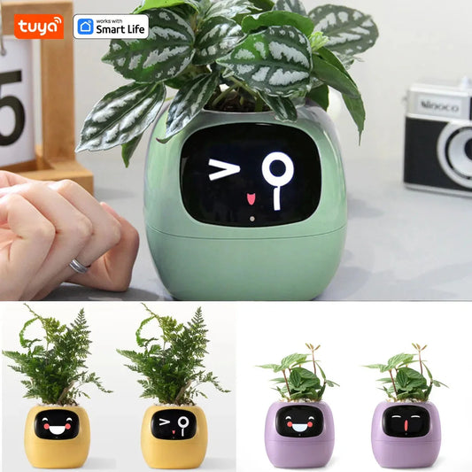 Tuya Ivy Smart Planter – Maceta inteligente con 7 sensores, chips AI y más de 49 expresiones para un cuidado de plantas fácil y divertido