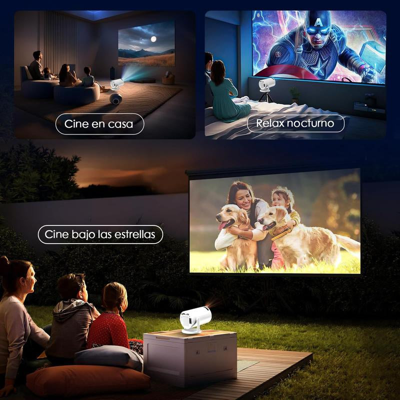 **Proyector Portátil XBJ Mini 4K: Wifi, Bluetooth y Control Inteligente**
