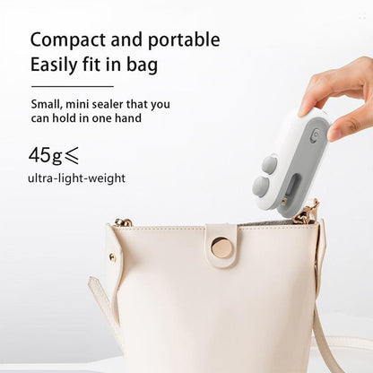 Selladora de Bolsas Portátil 2 en 1 – Mantén tu Comida y Snacks Siempre Frescos, Recargable por USB