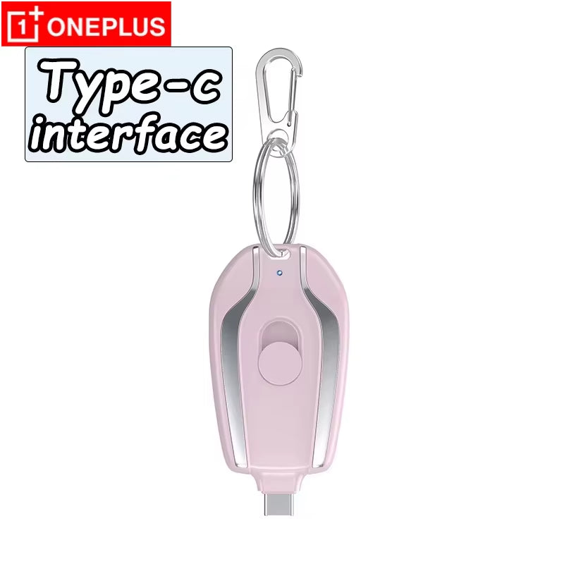 1500Mah Mini Keychain Power Bank Emergency Portable Charger Compatibility for Iphone Samsung Xiaomi Small Size Powerbank