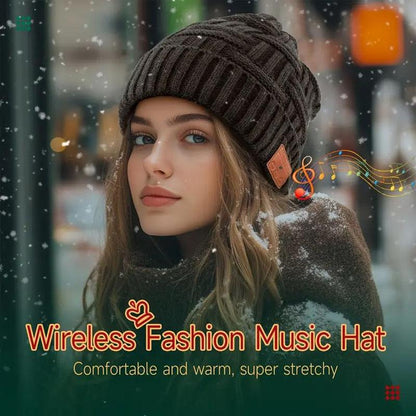 Gorro Bluetooth con Auriculares Inalámbricos | Gorro de Punto Grueso con Forro Polar – Calor, Música y Comodidad en Invierno