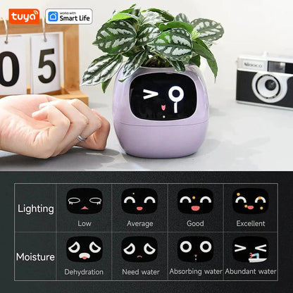 Tuya Ivy Smart Planter – Maceta inteligente con 7 sensores, chips AI y más de 49 expresiones para un cuidado de plantas fácil y divertido