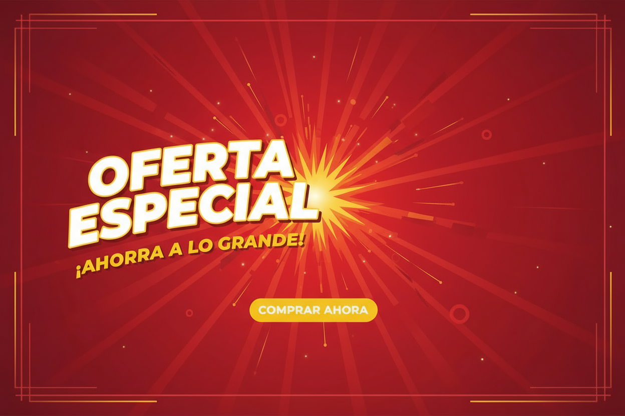 Banner de oferta en rojo sin porcentaje