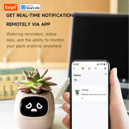 Tuya Ivy Smart Planter – Maceta inteligente con 7 sensores, chips AI y más de 49 expresiones para un cuidado de plantas fácil y divertido