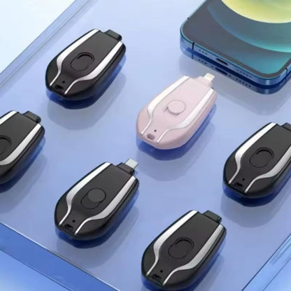 1500Mah Mini Keychain Power Bank Emergency Portable Charger Compatibility for Iphone Samsung Xiaomi Small Size Powerbank