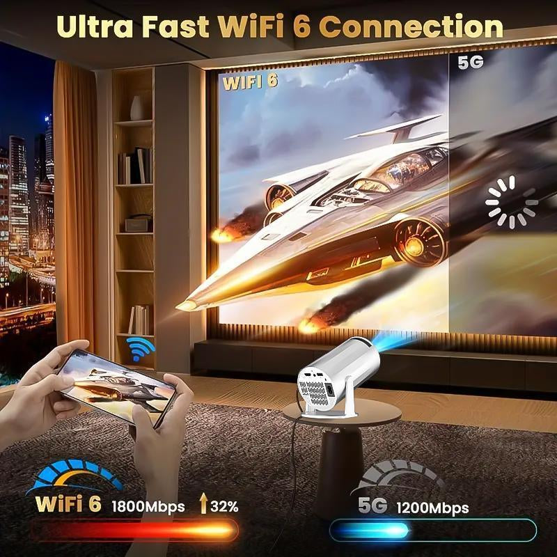 **Proyector Portátil XBJ Mini 4K: Wifi, Bluetooth y Control Inteligente**