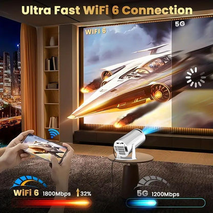 **Proyector Portátil XBJ Mini 4K: Wifi, Bluetooth y Control Inteligente**